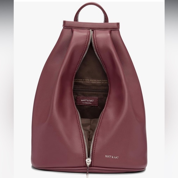 MATT & NAT - Leather Backpack - Burgundy - Picture 4 of 4